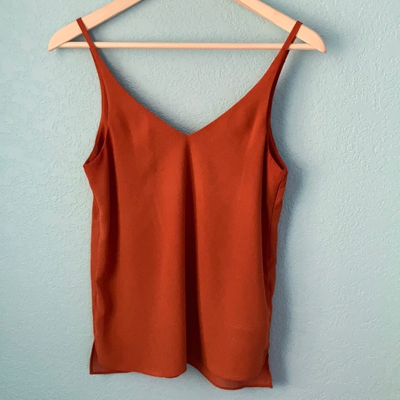Topshop Chiffon Burnt Orange Tank - Picture 1 of 4